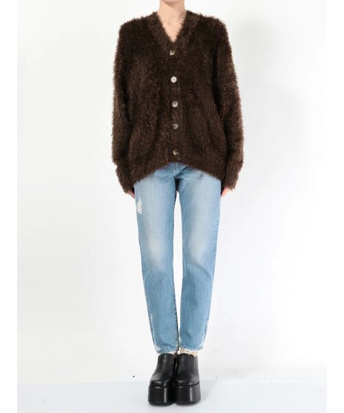 EMODA（エモダ）の「シャギーモヘアニットカーデ（カーディガン/ボレロ・レディース・ブラウン/ベージュ/ブラック・FREE）」の13枚目の写真