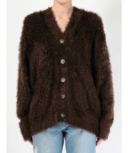 EMODA（エモダ）の「シャギーモヘアニットカーデ（カーディガン/ボレロ・レディース・ブラウン/ベージュ/ブラック・FREE）」の12枚目の写真