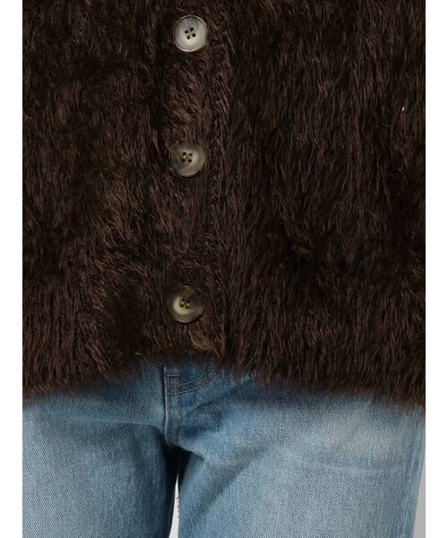 EMODA（エモダ）の「シャギーモヘアニットカーデ（カーディガン/ボレロ・レディース・ブラウン/ベージュ/ブラック・FREE）」の7枚目の写真