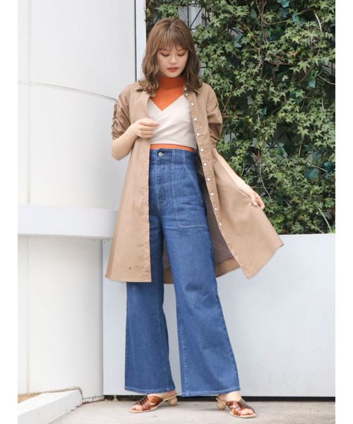 dazzlin（ダズリン）の「ビスチェシャツワンピース（ワンピース・レディース・ベージュ/ブラウン/オフホワイト・FREE）」の8枚目の写真