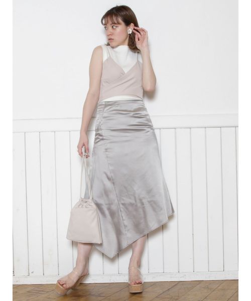 dazzlin（ダズリン）の「ビスチェシャツワンピース（ワンピース・レディース・ベージュ/ブラウン/オフホワイト・FREE）」の10枚目の写真