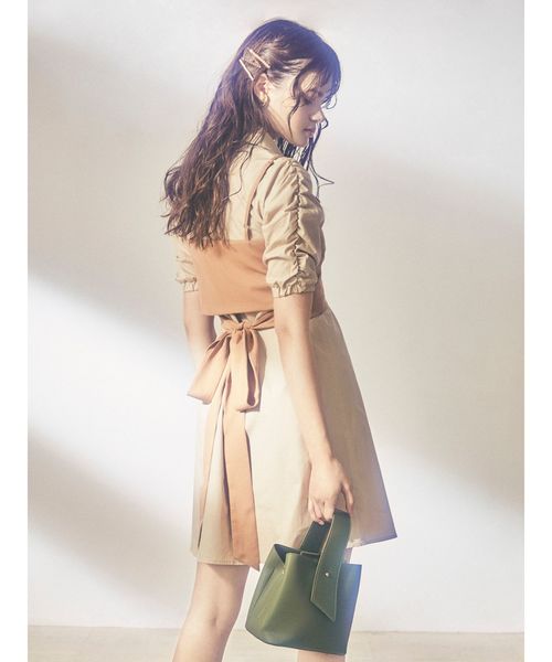 dazzlin（ダズリン）の「ビスチェシャツワンピース（ワンピース・レディース・ベージュ/ブラウン/オフホワイト・FREE）」の13枚目の写真