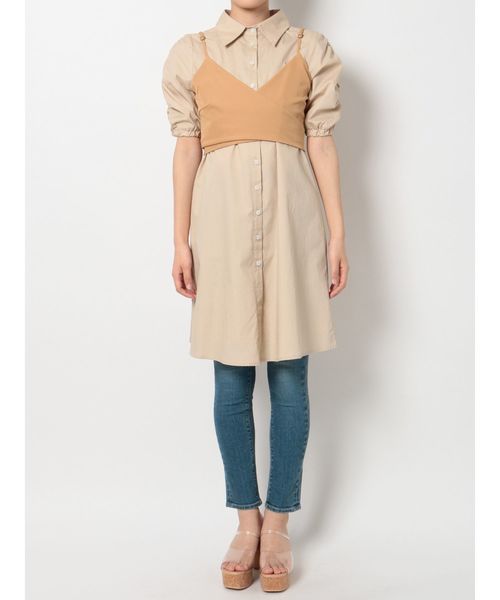 dazzlin（ダズリン）の「ビスチェシャツワンピース（ワンピース・レディース・ベージュ/ブラウン/オフホワイト・FREE）」の17枚目の写真