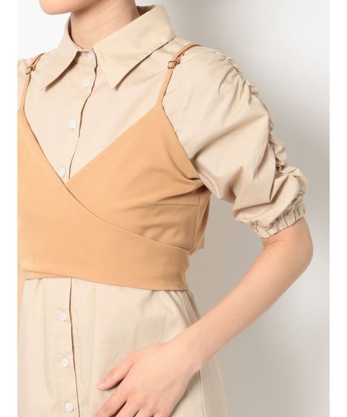 dazzlin（ダズリン）の「ビスチェシャツワンピース（ワンピース・レディース・ベージュ/ブラウン/オフホワイト・FREE）」の21枚目の写真