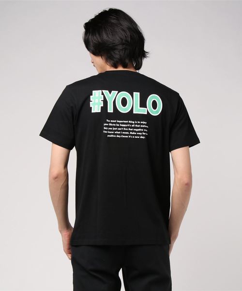 WEGO(ウィゴー)の「WEGO/バック配色プリントTシャツ(Tシャツ/カットソー・メンズ・ホワイト/ホワイト系その他/ブラック系その他/ブラック・SMALL/LARGE/MEDIUM)」の6枚目の写真