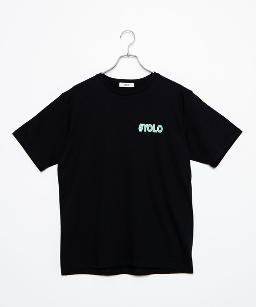 WEGO(ウィゴー)の「WEGO/バック配色プリントTシャツ(Tシャツ/カットソー・メンズ・ホワイト/ホワイト系その他/ブラック系その他/ブラック・SMALL/LARGE/MEDIUM)」の20枚目の写真