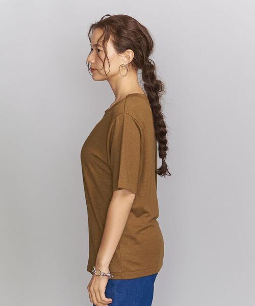 BEAUTY&YOUTH UNITED ARROWS（ビューティーアンドユースユナイテッドアローズ）の「BY 麻ブレンドショートスリーブTシャツ -ウォッシャブル- ◆（Tシャツ/カットソー・レディース・ダークグリーン/ブラウン/レッド/ホワイト/ブラック・FREE）」の20枚目の写真
