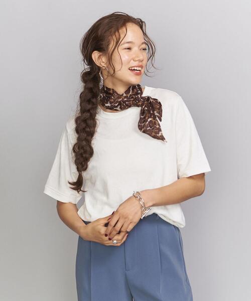 BEAUTY&YOUTH UNITED ARROWS（ビューティーアンドユースユナイテッドアローズ）の「BY 麻ブレンドショートスリーブTシャツ -ウォッシャブル- ◆（Tシャツ/カットソー・レディース・ダークグリーン/ブラウン/レッド/ホワイト/ブラック・FREE）」の17枚目の写真