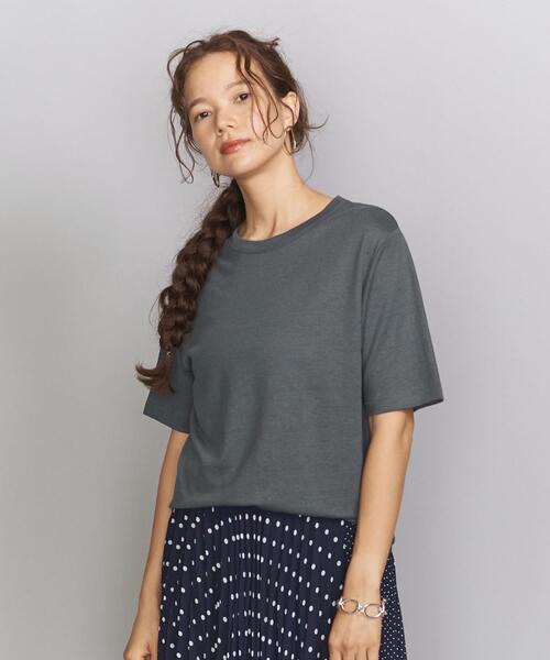 BEAUTY&YOUTH UNITED ARROWS（ビューティーアンドユースユナイテッドアローズ）の「BY 麻ブレンドショートスリーブTシャツ -ウォッシャブル- ◆（Tシャツ/カットソー・レディース・ダークグリーン/ブラウン/レッド/ホワイト/ブラック・FREE）」の15枚目の写真