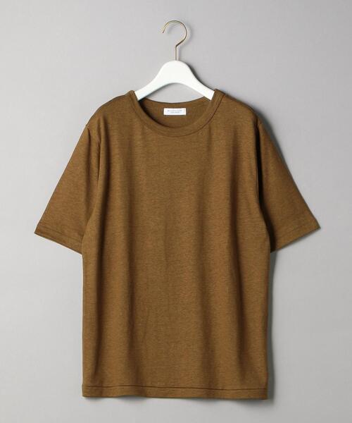 BEAUTY&YOUTH UNITED ARROWS（ビューティーアンドユースユナイテッドアローズ）の「BY 麻ブレンドショートスリーブTシャツ -ウォッシャブル- ◆（Tシャツ/カットソー・レディース・ダークグリーン/ブラウン/レッド/ホワイト/ブラック・FREE）」の6枚目の写真