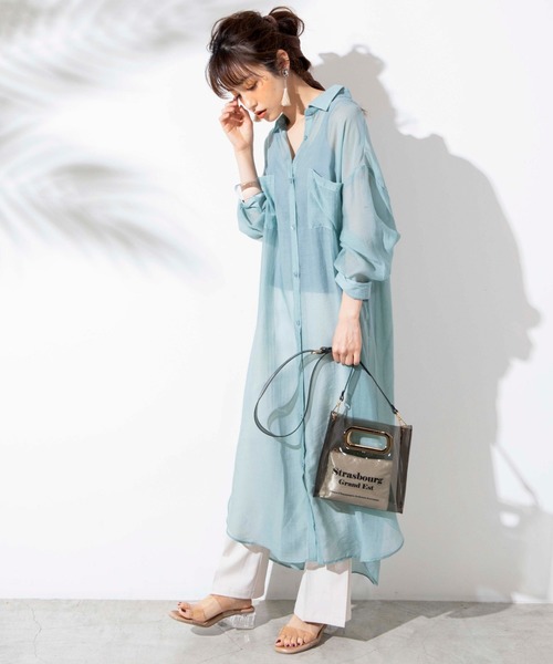 WEGO（ウィゴー）の「WEGO/【2点セット】サテンポーチ付きクリアショルダーバッグ（ショルダーバッグ・レディース・ブラック/ホワイト系その他・FREE）」の6枚目の写真