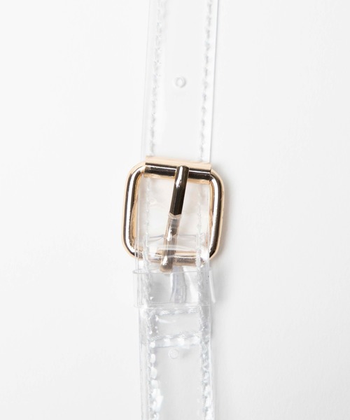 WEGO（ウィゴー）の「WEGO/【2点セット】サテンポーチ付きクリアショルダーバッグ（ショルダーバッグ・レディース・ブラック/ホワイト系その他・FREE）」の5枚目の写真