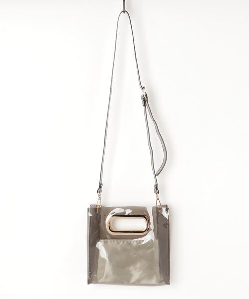 WEGO（ウィゴー）の「WEGO/【2点セット】サテンポーチ付きクリアショルダーバッグ（ショルダーバッグ・レディース・ブラック/ホワイト系その他・FREE）」の8枚目の写真