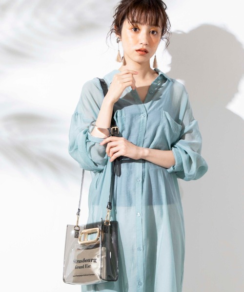 WEGO（ウィゴー）の「WEGO/【2点セット】サテンポーチ付きクリアショルダーバッグ（ショルダーバッグ・レディース・ブラック/ホワイト系その他・FREE）」の16枚目の写真