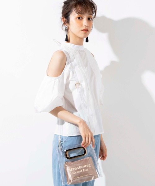 WEGO（ウィゴー）の「WEGO/【2点セット】サテンポーチ付きクリアショルダーバッグ（ショルダーバッグ・レディース・ブラック/ホワイト系その他・FREE）」の15枚目の写真