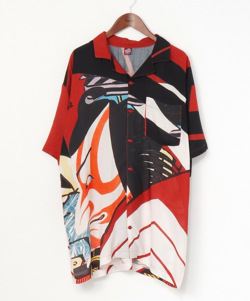 カヤ（カヤ）の「【カヤ】浮世絵メンズシャツ（シャツ/ブラウス・メンズ・ホワイト/ブラック/ネイビー/ブルー/ダークネイビー/ベージュ/グレー/ダークパープル/レッド/ホワイト系その他/ダークグレー/ダークベージュ・FREE）」の2枚目の写真