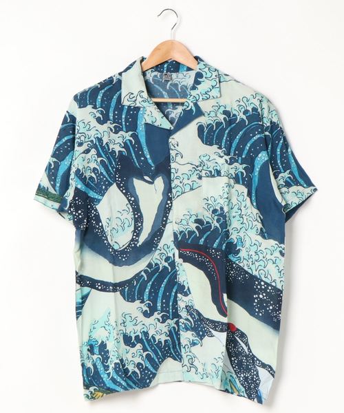 カヤ（カヤ）の「【カヤ】浮世絵メンズシャツ（シャツ/ブラウス・メンズ・ホワイト/ブラック/ネイビー/ブルー/ダークネイビー/ベージュ/グレー/ダークパープル/レッド/ホワイト系その他/ダークグレー/ダークベージュ・FREE）」の18枚目の写真