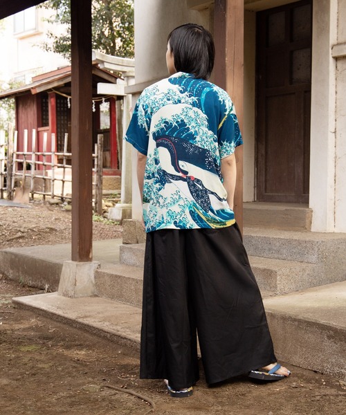 カヤ（カヤ）の「【カヤ】浮世絵メンズシャツ（シャツ/ブラウス・メンズ・ホワイト/ブラック/ネイビー/ブルー/ダークネイビー/ベージュ/グレー/ダークパープル/レッド/ホワイト系その他/ダークグレー/ダークベージュ・FREE）」の19枚目の写真