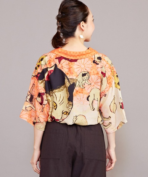 カヤ（カヤ）の「【カヤ】浮世絵メンズシャツ（シャツ/ブラウス・メンズ・ホワイト/ブラック/ネイビー/ブルー/ダークネイビー/ベージュ/グレー/ダークパープル/レッド/ホワイト系その他/ダークグレー/ダークベージュ・FREE）」の13枚目の写真