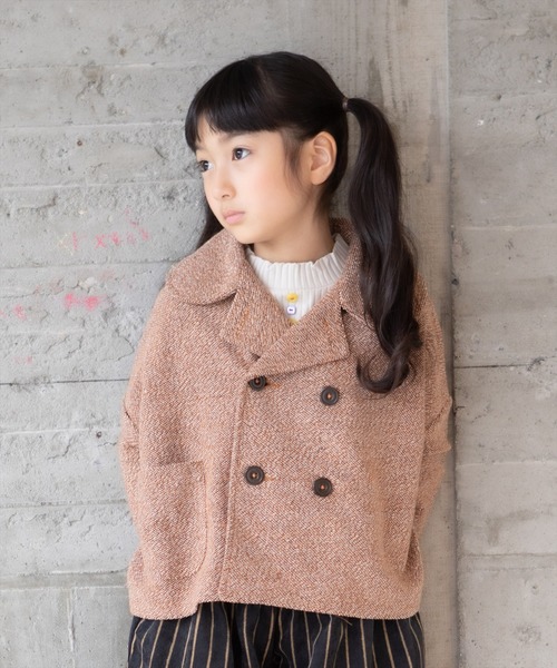 RAGMART(ラグマート)の「ショートジャケット(ナイロンジャケット・キッズ・アイボリー/ブラウン・120cm/100cm/130cm/110cm)」の1枚目の写真