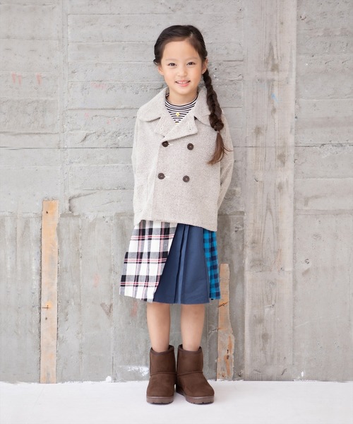 RAGMART(ラグマート)の「ショートジャケット(ナイロンジャケット・キッズ・アイボリー/ブラウン・120cm/100cm/130cm/110cm)」の4枚目の写真