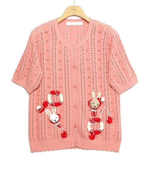 PINK HOUSE（ピンクハウス）の「ハーバーラビットモチーフカーディガン 