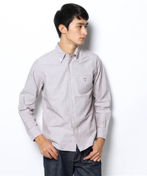 coen(コーエン)の「カラーオックスフォードボタンダウンシャツ(シャツ/ブラウス・メンズ・グレー/ダークブラウン・X-LARGE/X-SMALL/SMALL/LARGE/MEDIUM)」の10枚目の写真