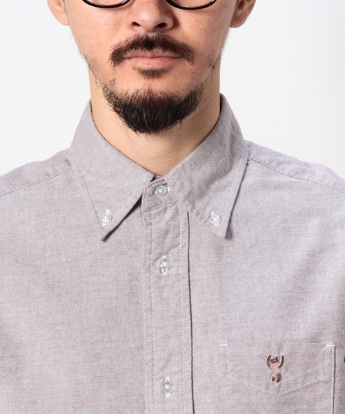 coen(コーエン)の「カラーオックスフォードボタンダウンシャツ(シャツ/ブラウス・メンズ・グレー/ダークブラウン・X-LARGE/X-SMALL/SMALL/LARGE/MEDIUM)」の5枚目の写真