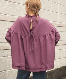 tiptop | 2020AW　フリル衿リボンフレアブラウス(シャツ/ブラウス)