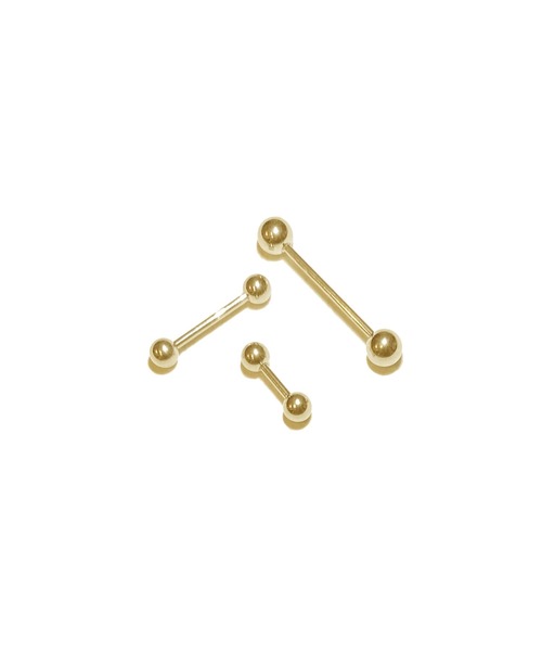 MORPH(モルフ)の「MORPH モルフ バーベルボディーピアス 16ゲージ 6mm~18mm(ピアス(片耳用)・メンズ・ゴールド・6/14/10/16/12/8/18)」の3枚目の写真