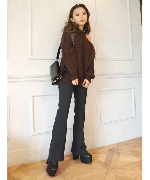 EVRIS(エヴリス)の「BASICフレアーDENIMパンツ(デニムパンツ・レディース・ブラック/インディゴブルー・SMALL/MEDIUM)」の7枚目の写真