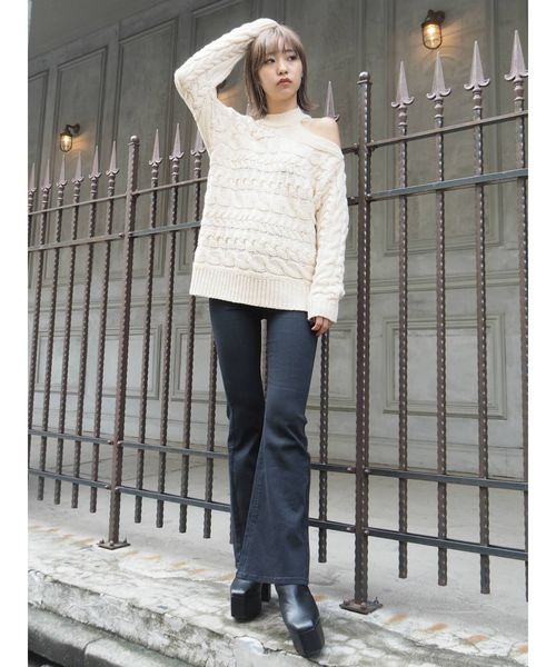 EVRIS(エヴリス)の「BASICフレアーDENIMパンツ(デニムパンツ・レディース・ブラック/インディゴブルー・SMALL/MEDIUM)」の8枚目の写真