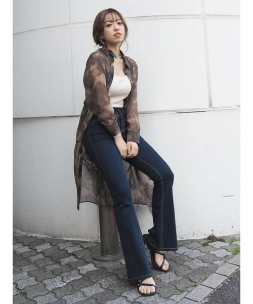 EVRIS(エヴリス)の「BASICフレアーDENIMパンツ(デニムパンツ・レディース・ブラック/インディゴブルー・SMALL/MEDIUM)」の9枚目の写真