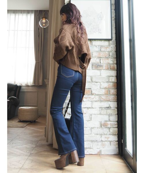 EVRIS(エヴリス)の「BASICフレアーDENIMパンツ(デニムパンツ・レディース・ブラック/インディゴブルー・SMALL/MEDIUM)」の12枚目の写真