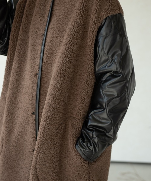 Solace（ソレイス）の「袖レザー切替ボアコート/Solace（ダウン