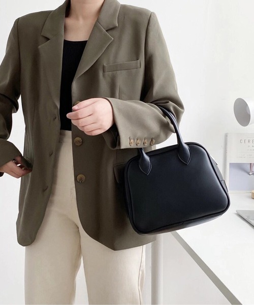 Port（ポート）の「トラぺゾイド ミニボストン ショルダー トートバッグ #（ボストンバッグ・レディース・ホワイト/ブラック/ブラウン/レッド/アイボリー/ライトブラウン・FREE）」の12枚目の写真