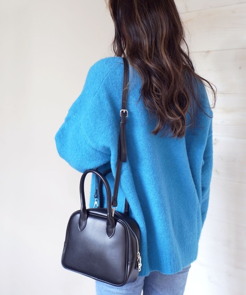 Port（ポート）の「トラぺゾイド ミニボストン ショルダー トートバッグ #（ボストンバッグ・レディース・ホワイト/ブラック/ブラウン/レッド/アイボリー/ライトブラウン・FREE）」の9枚目の写真