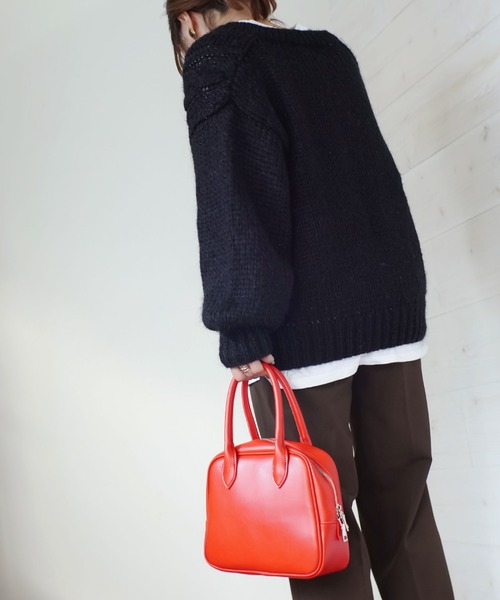 Port（ポート）の「トラぺゾイド ミニボストン ショルダー トートバッグ #（ボストンバッグ・レディース・ホワイト/ブラック/ブラウン/レッド/アイボリー/ライトブラウン・FREE）」の10枚目の写真