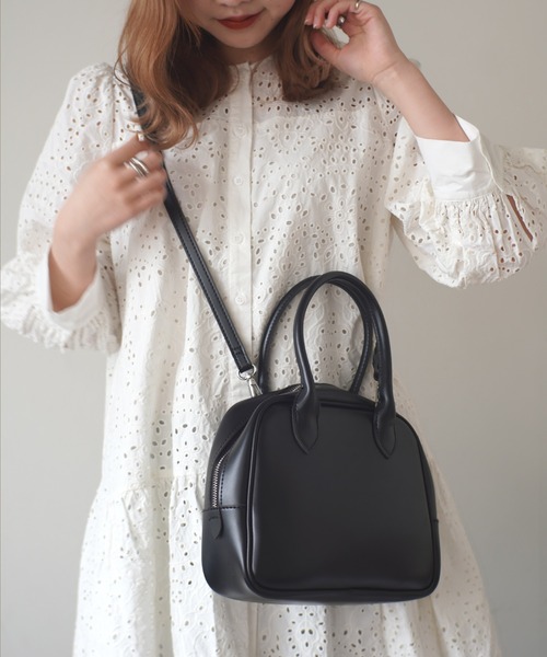 Port（ポート）の「トラぺゾイド ミニボストン ショルダー トートバッグ #（ボストンバッグ・レディース・ホワイト/ブラック/ブラウン/レッド/アイボリー/ライトブラウン・FREE）」の18枚目の写真