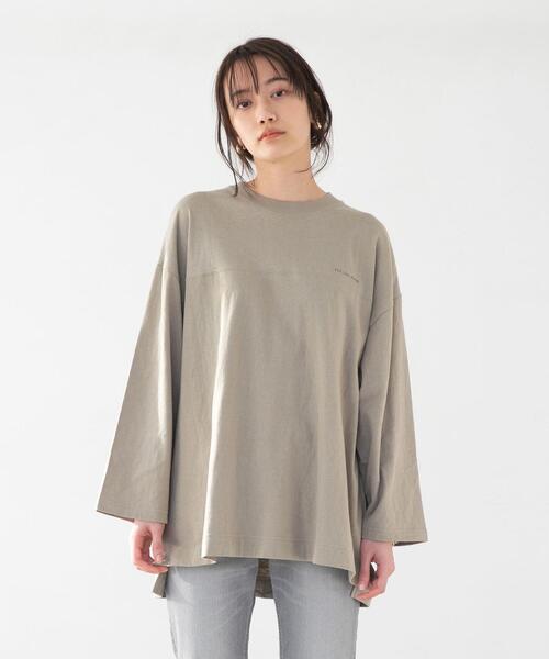 FEELING MADE(フィーリングメイド)の「FEELING MADE ソフトタッチスラブ フットボールTシャツ(Tシャツ/カットソー・メンズ・ダークグレー/ベージュ/ライム/ホワイト/パープル・MEDIUM/SMALL/LARGE)」の3枚目の写真