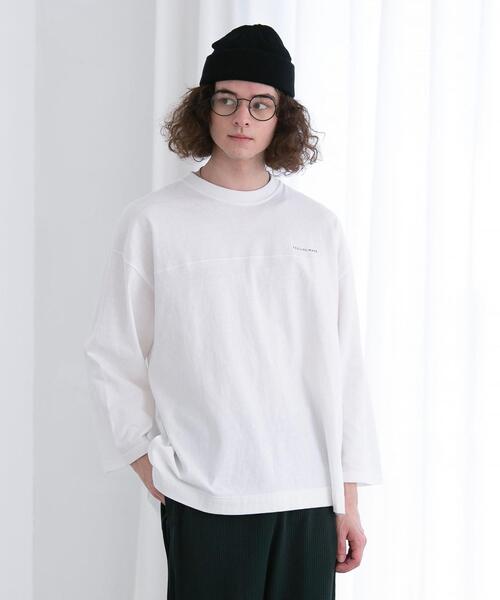 FEELING MADE(フィーリングメイド)の「FEELING MADE ソフトタッチスラブ フットボールTシャツ(Tシャツ/カットソー・メンズ・ダークグレー/ベージュ/ライム/ホワイト/パープル・MEDIUM/SMALL/LARGE)」の19枚目の写真