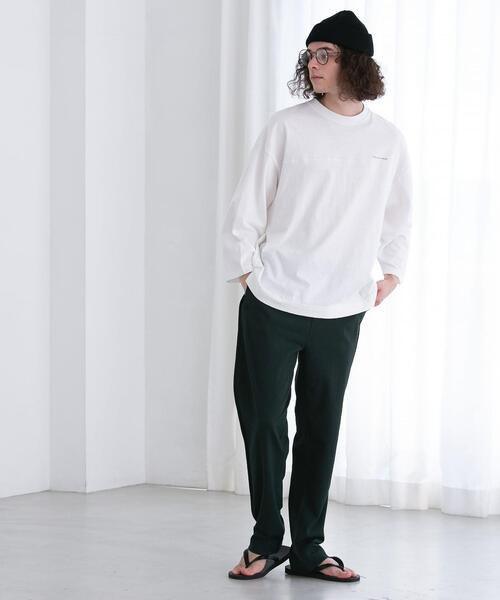 FEELING MADE(フィーリングメイド)の「FEELING MADE ソフトタッチスラブ フットボールTシャツ(Tシャツ/カットソー・メンズ・ダークグレー/ベージュ/ライム/ホワイト/パープル・MEDIUM/SMALL/LARGE)」の20枚目の写真