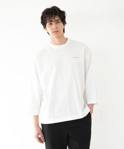 FEELING MADE(フィーリングメイド)の「FEELING MADE ソフトタッチスラブ フットボールTシャツ(Tシャツ/カットソー・メンズ・ダークグレー/ベージュ/ライム/ホワイト/パープル・MEDIUM/SMALL/LARGE)」の11枚目の写真