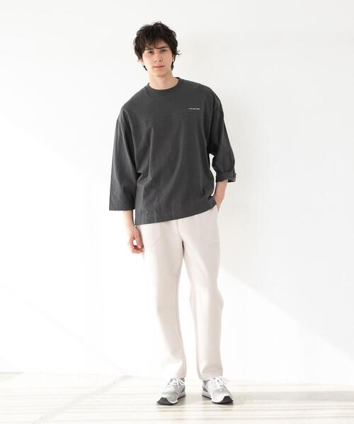 FEELING MADE(フィーリングメイド)の「FEELING MADE ソフトタッチスラブ フットボールTシャツ(Tシャツ/カットソー・メンズ・ダークグレー/ベージュ/ライム/ホワイト/パープル・MEDIUM/SMALL/LARGE)」の9枚目の写真