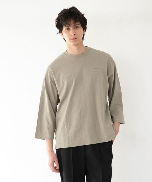 FEELING MADE(フィーリングメイド)の「FEELING MADE ソフトタッチスラブ フットボールTシャツ(Tシャツ/カットソー・メンズ・ダークグレー/ベージュ/ライム/ホワイト/パープル・MEDIUM/SMALL/LARGE)」の10枚目の写真