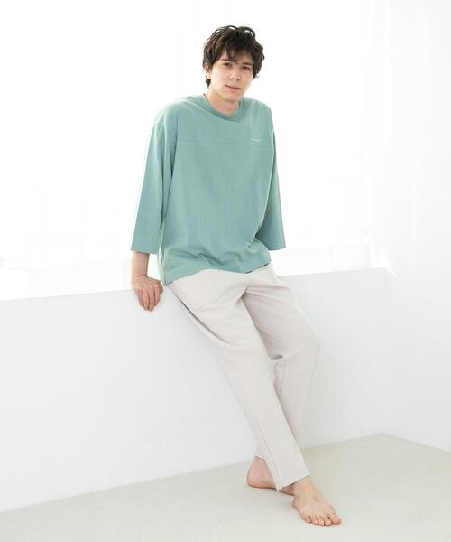 FEELING MADE(フィーリングメイド)の「FEELING MADE ソフトタッチスラブ フットボールTシャツ(Tシャツ/カットソー・メンズ・ダークグレー/ベージュ/ライム/ホワイト/パープル・MEDIUM/SMALL/LARGE)」の21枚目の写真