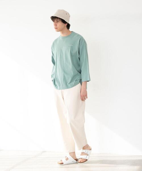FEELING MADE(フィーリングメイド)の「FEELING MADE ソフトタッチスラブ フットボールTシャツ(Tシャツ/カットソー・メンズ・ダークグレー/ベージュ/ライム/ホワイト/パープル・MEDIUM/SMALL/LARGE)」の22枚目の写真