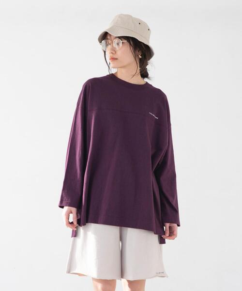 FEELING MADE(フィーリングメイド)の「FEELING MADE ソフトタッチスラブ フットボールTシャツ(Tシャツ/カットソー・メンズ・ダークグレー/ベージュ/ライム/ホワイト/パープル・MEDIUM/SMALL/LARGE)」の15枚目の写真