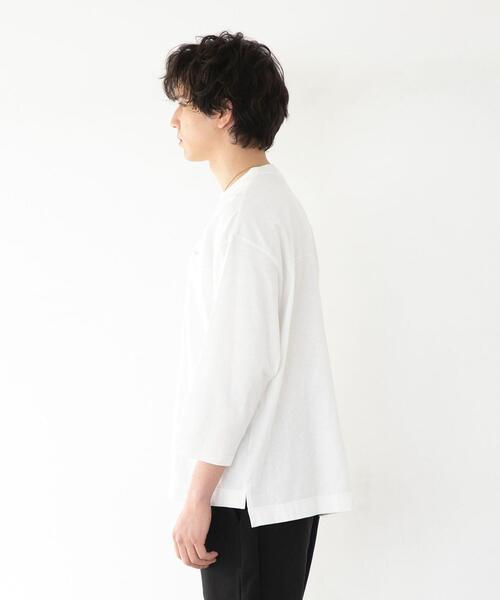 FEELING MADE(フィーリングメイド)の「FEELING MADE ソフトタッチスラブ フットボールTシャツ(Tシャツ/カットソー・メンズ・ダークグレー/ベージュ/ライム/ホワイト/パープル・MEDIUM/SMALL/LARGE)」の18枚目の写真