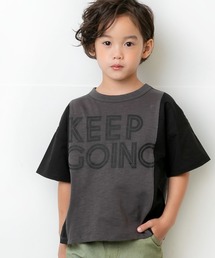 布帛切替ロゴTシャツ